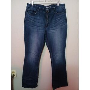 Lee Regular Fit Boot Cut Mid Rise Dark Wash Denim Jeans Womens